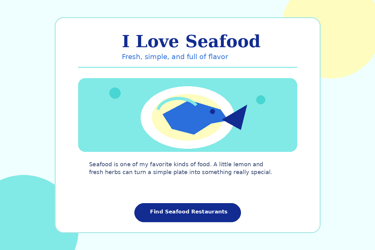 Seafood landing page project preview