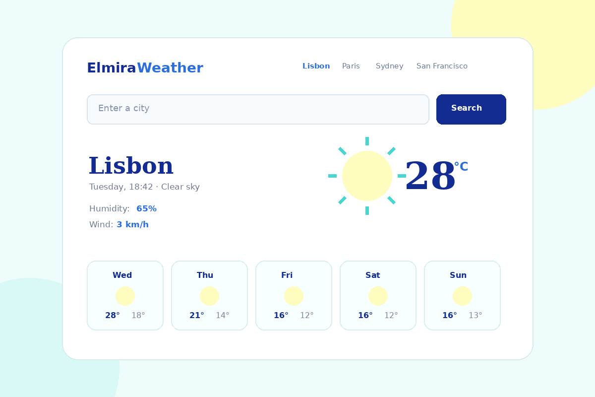 Weather app project preview